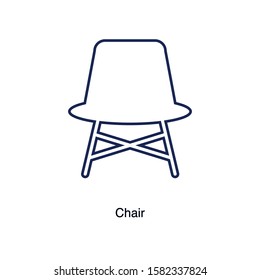 Home interior design icon, chair icon, illustration. Flat design style - Illustration