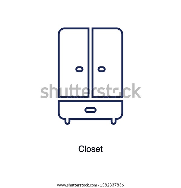 Home Interior Design Icon Closet Icon Stock Vector (Royalty Free ...