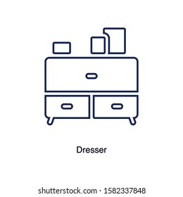 Home interior design icon, dresser icon,  illustration. Flat design style - Illustration