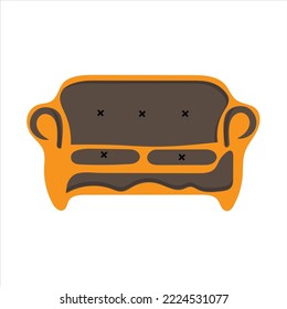 Home interior design icon, sofa icon, living room, vector illustration. Flat design style.