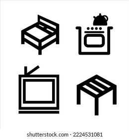 Home interior design icon, sofa icon, living room, vector illustration. Flat design style.
