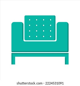 Home interior design icon, sofa icon, living room, vector illustration. Flat design style.