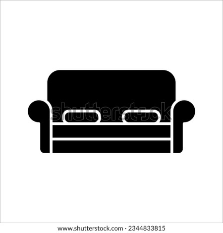 Home interior design icon, sofa icon, living room, vector illustration on white background