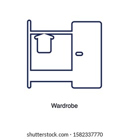 Home interior design icon, wardrobe icon,  illustration. Flat design style - Illustration