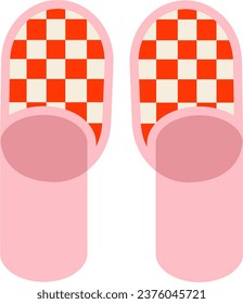 home interior equipment vector flat illustration slippers 