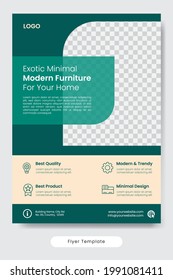 Plantilla de diseño de volante interior para el hogar tamaño A4. Ilustración del vector EPS 10