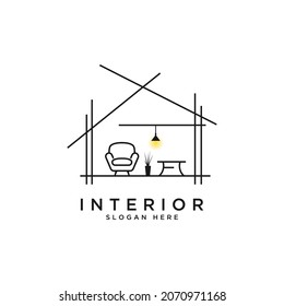 home interior , furniture minimalist logo design template - Shutterstock ID 2070971168