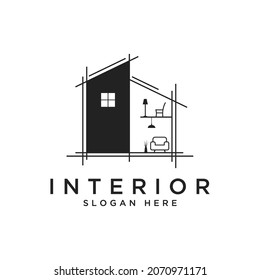 Home Interior , Furniture Minimalist Logo Design Template