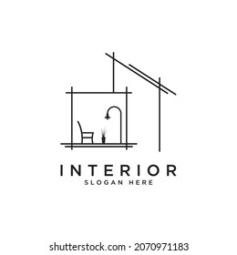 home interior , furniture minimalist logo design template