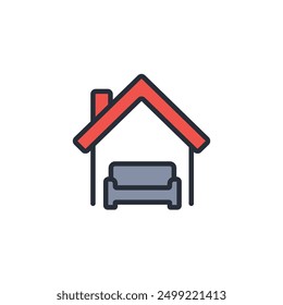 home interior icon. vector.Editable stroke.linear style sign for use web design,logo.Symbol illustration.