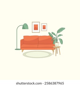 Home Interior Illustration for design needs, Landing Pages, Animation, Apps, Presentations, Content Creator and other Promotions