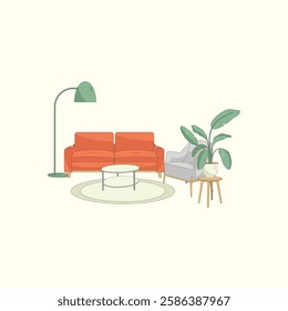 Home Interior Illustration for design needs, Landing Pages, Animation, Apps, Presentations, Content Creator and other Promotions