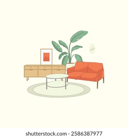 Home Interior Illustration for design needs, Landing Pages, Animation, Apps, Presentations, Content Creator and other Promotions