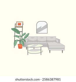 Home Interior Illustration for design needs, Landing Pages, Animation, Apps, Presentations, Content Creator and other Promotions