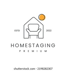 Home Interior Illustration Logo Home Staging Design,Property Maintenance Furniture Vector Template