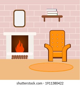 Interior, ilustración, vector en un fondo blanco.