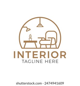 home interior logo , furniture minimalist logo design template