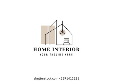 home interior logo vector icon illustration