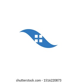 home interior logo with a window shape, modern logo