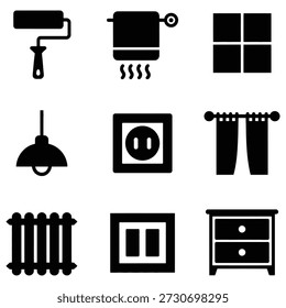 Home interior objects and fixtures paint roller towel rack