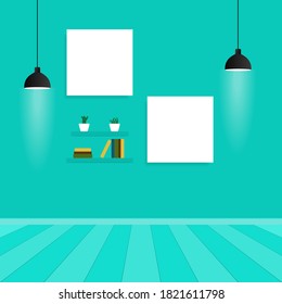 Home interior poster mock up. Vector illustration