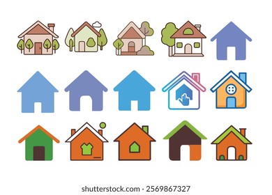 Home interior  thin line color icons set, vector illustration, olorful template for you design, web and mobile applications.