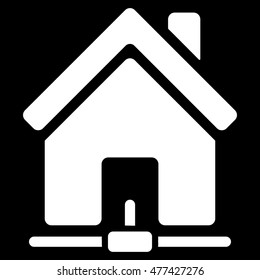 Home Internet Connection icon. Vector style is flat iconic symbol, white color, black background.