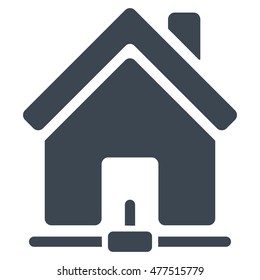 Home Internet Connection icon. Vector style is flat iconic symbol, smooth blue color, white background.