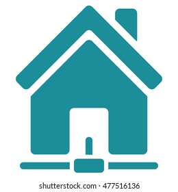 Home Internet Connection icon. Vector style is flat iconic symbol, soft blue color, white background.