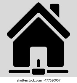 Home Internet Connection icon. Vector style is flat iconic symbol, black color, light gray background.