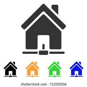 Home Internet Connection icon. Vector illustration style is a flat iconic home internet connection symbol with black, gray, green, blue, yellow color versions.