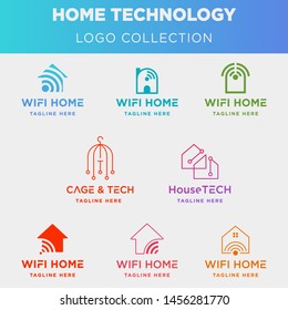 home internet logo collection design vector wifi house icon siymbol sign