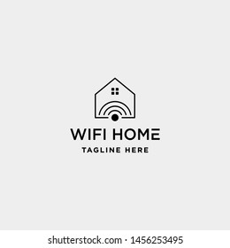 home internet logo design vector wifi house icon siymbol sign
