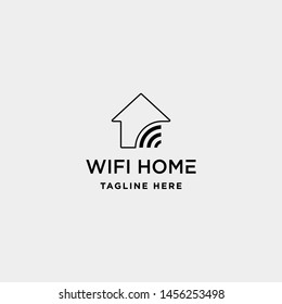 home internet logo design vector wifi house icon siymbol sign