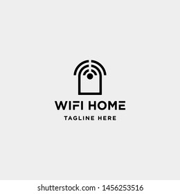 home internet logo design vector wifi house icon siymbol sign