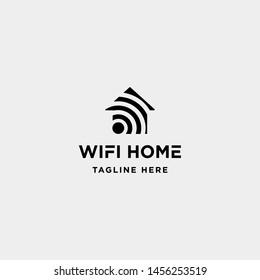 home internet logo design vector wifi house icon siymbol sign