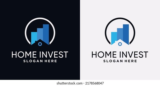 Home invest logo design template with creative concept