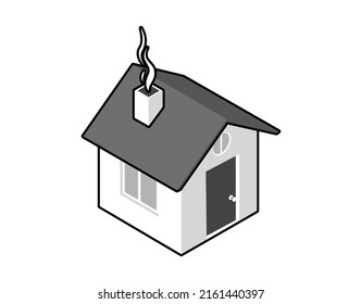Home isometric design icon. Vector web illustration. 3d colorful concept
