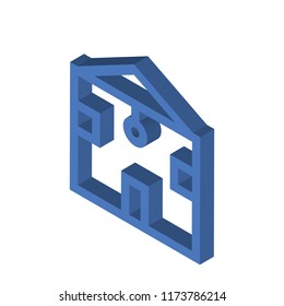Home isometric left top view 3D icon