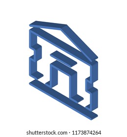 Home isometric left top view 3D icon