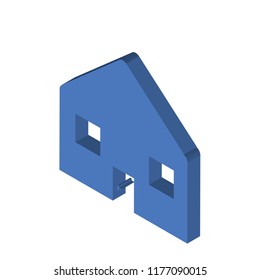 Home isometric left top view 3D icon
