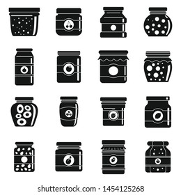 Home jam jar icons set. Simple set of home jam jar vector icons for web design on white background