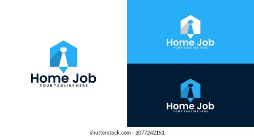 home job logo design. work house and tie concept