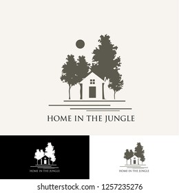 home in the jungle vector illustration