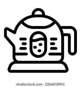 Home kettle icon outline vector. Water hot. Metal tea