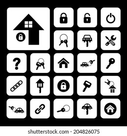 home key and car key vector symbol  