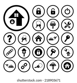 home key and car key vector symbol  