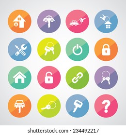 home key and car key vector symbol  