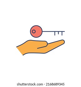 Vector de icono de entrega de clave residencial
