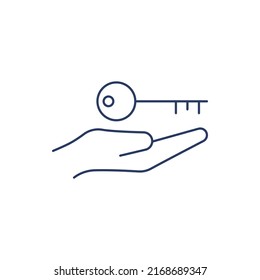 Vector de icono de entrega de clave residencial
